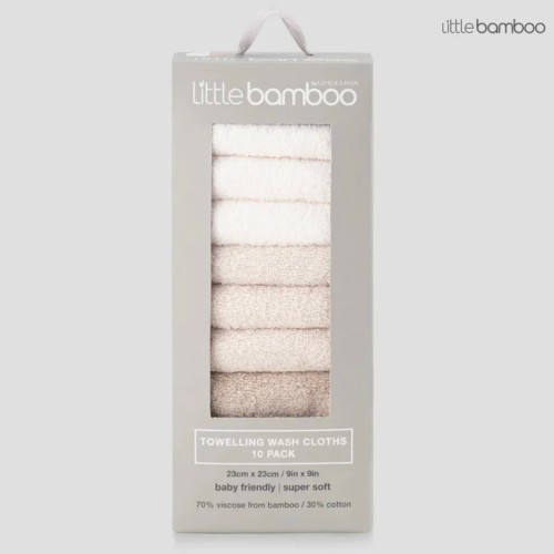 Bamboo village - Little Bamboo Towelling Washers - 10-PACK